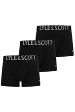 Lyle & Scott Daniel Wide Satin Waistband Boxers/Trunks 3 Pack - Black