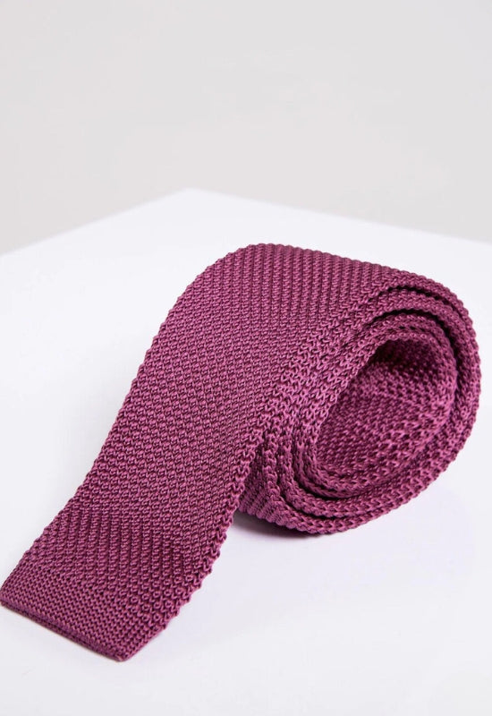 MARC DARCY Knitted Tie - Berry