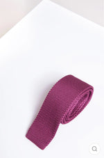 MARC DARCY Knitted Tie - Berry