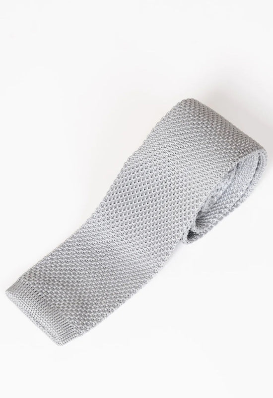 MARC DARCY Knitted Tie - Silver