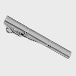 Sophos Shiny Striped Tie Bar - Brushed Silver Finish